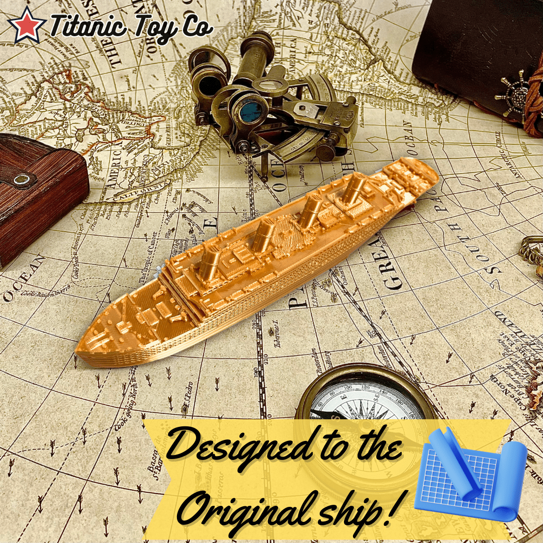 GoldenTanic Titanic Bath Boat And Pool Toy By TitanicToyCo, RMS Titanic Toys For Kids, Historically Accurate Titanic Toy, Titanic Ship, Titanic Cake Topper, Titanic Figurine