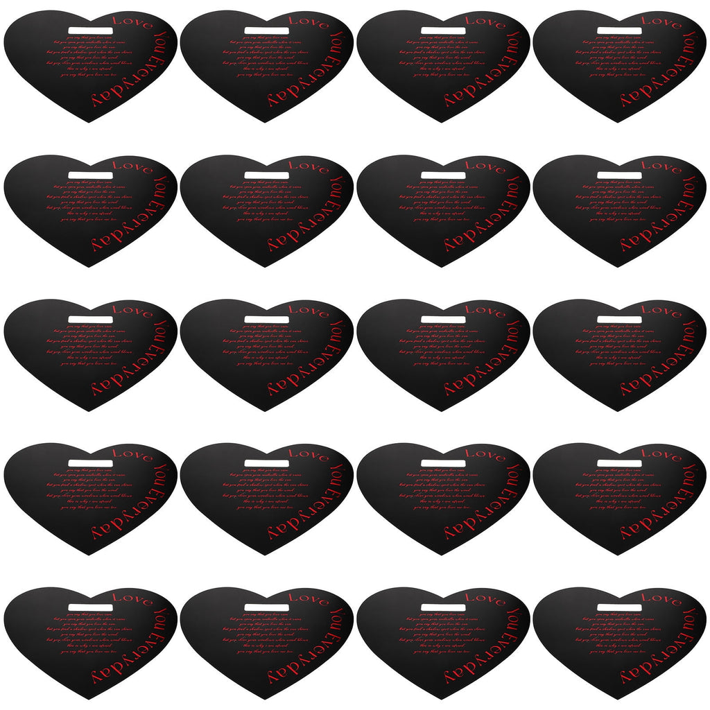 HEMOTON 20pcs Valentine's Day Flower Box Heart Shaped Flower Tote Single Rose Bouquet Portable Floral Box Handheld Wrapping Box