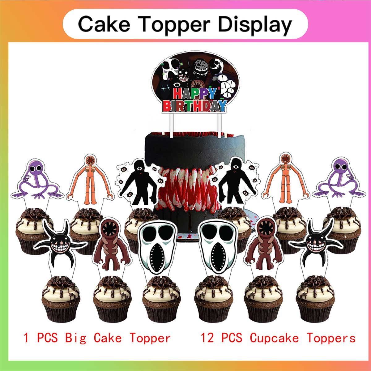 Doors Figure Balloons Supplies Party Decor Plates Decorations Banner Cake Topper Tableware Banner Backdrop