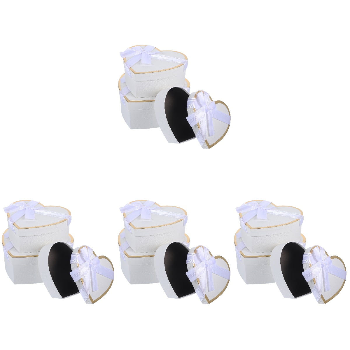 Masteelf 4 Sets  Gift Wrapping Paperboard Box Flower Arrangement Boxes Heart Shape Gift Storage Case