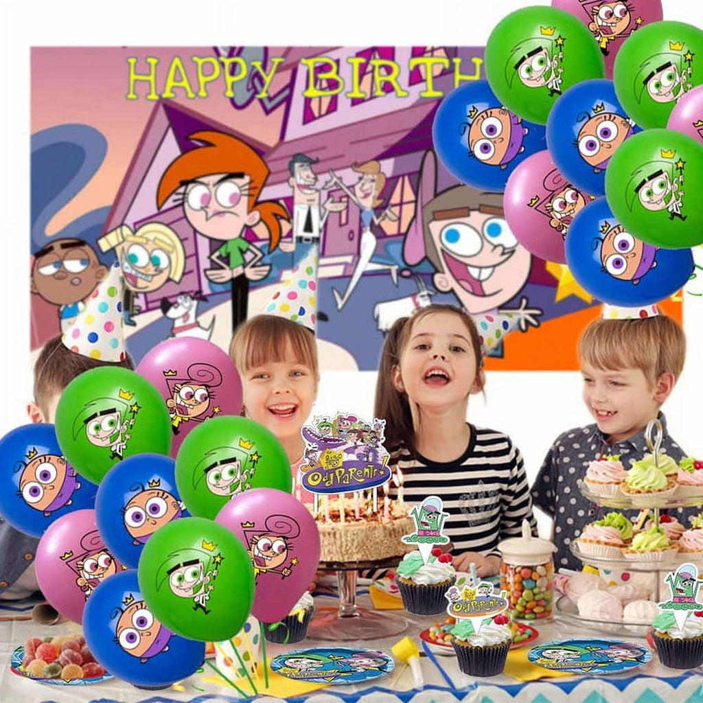 Odd Parents Party Supplies Plates Decorations Birthday Cake Topper Banner Decor Backdrop Balloons