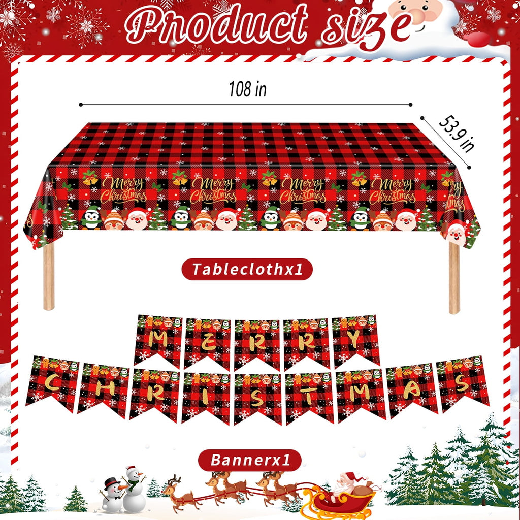 Christmas Paper Plates and Napkins Disposable Dinnerware Christmas Party Supplies Xmas Tableware Set for 24 guests