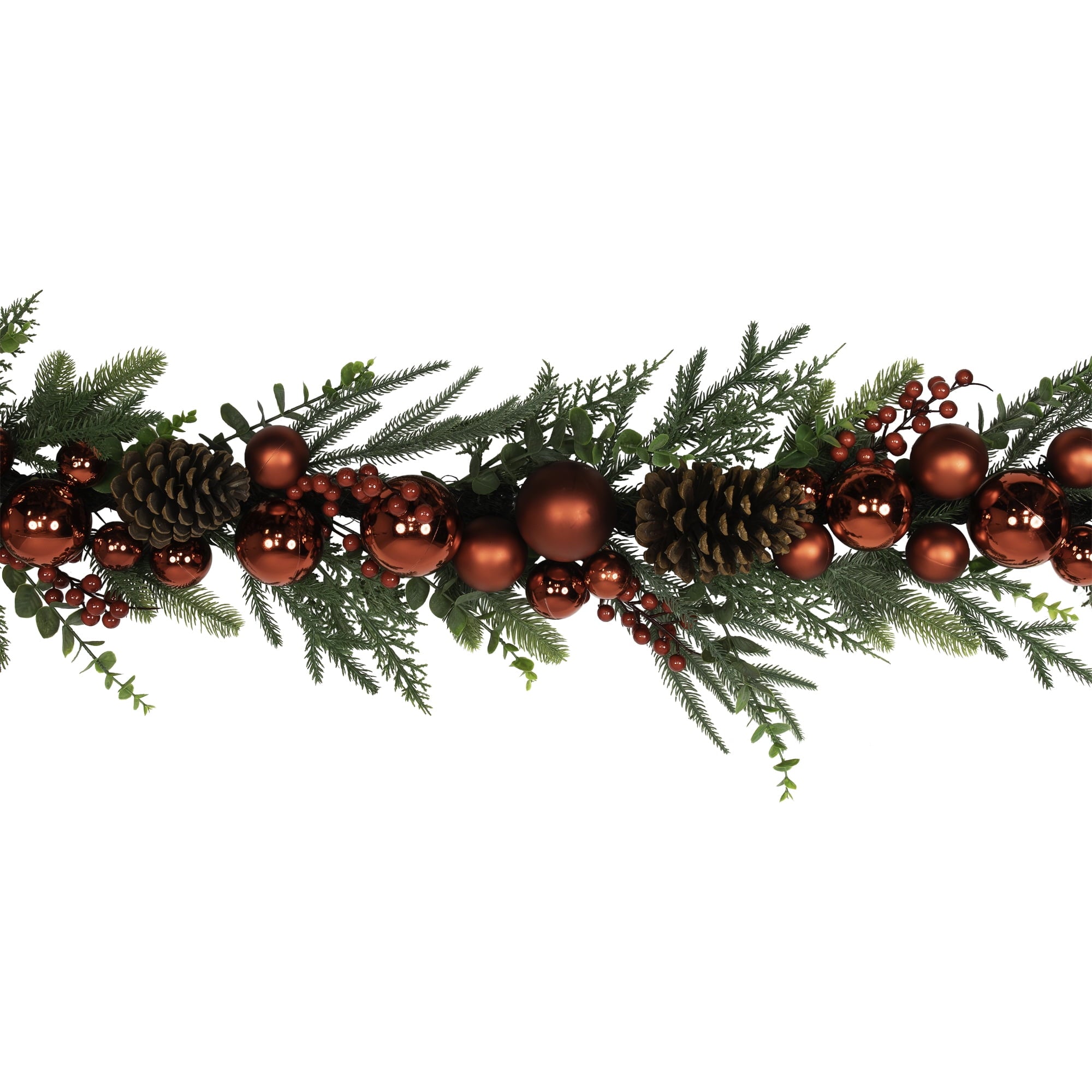 Northlight Mixed Foliage with Jingle Bells and Ornaments Artificial Christmas Garland - 6' x 8" -