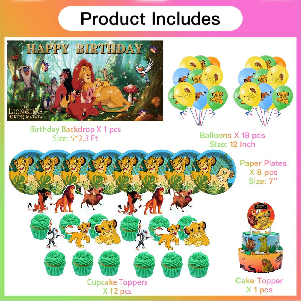 Lion King Birthday Party Supplies Balloons Plates Decoration Cake Topper Decor Tableware Banner Backdrop