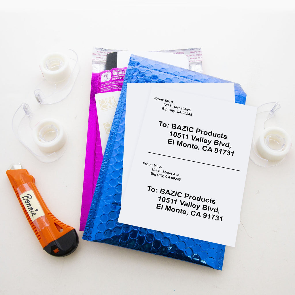 BAZIC White Label 8.5"X11" Address Stickers for Printer (10/Pack), 24-Packs