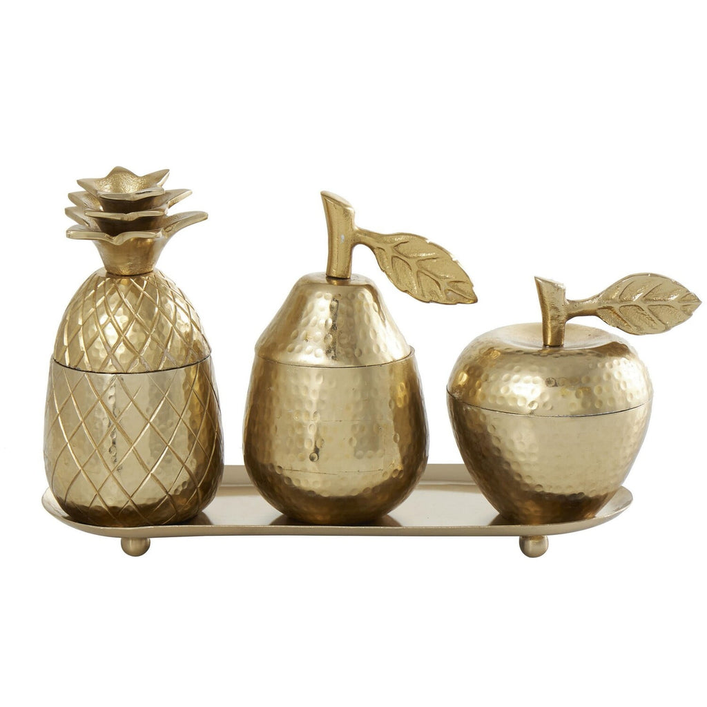 Urban Designs 4-Piece Decorative Table Centerpiece Storage Jar Set - Gold