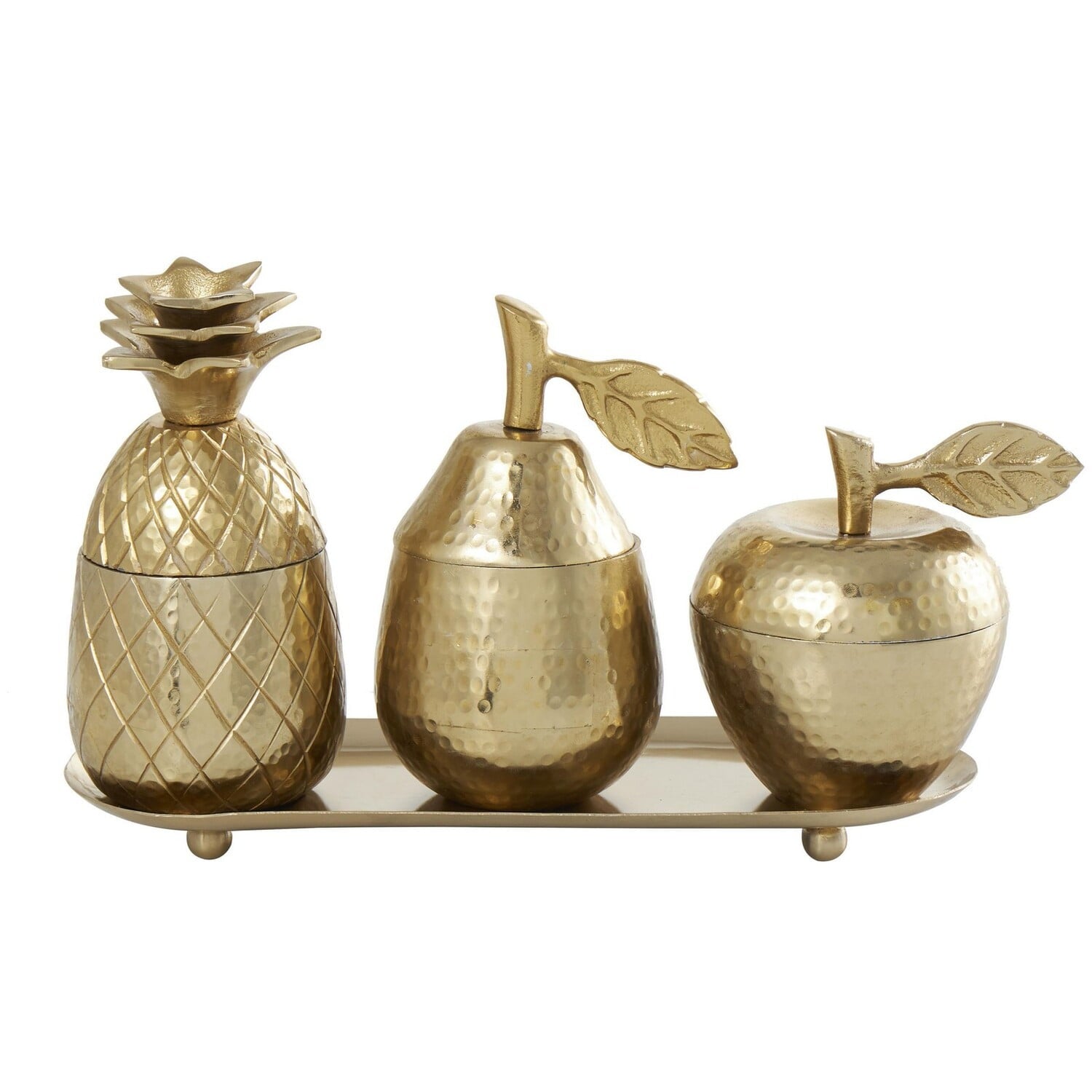 Urban Designs 4-Piece Decorative Table Centerpiece Storage Jar Set - Gold