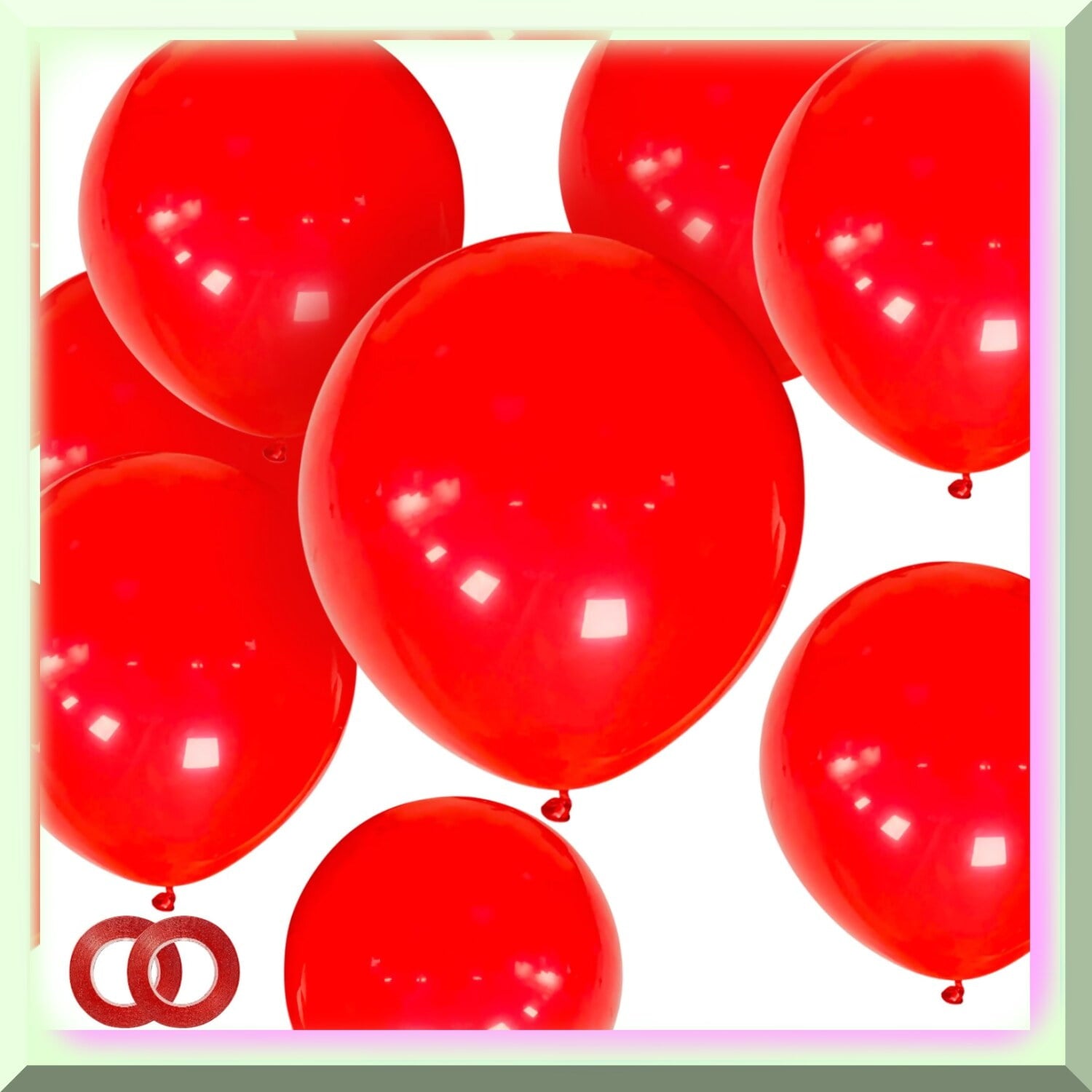 Party Perfect Pack: 100 Thicken Latex Red Balloons with Ribbon - Ideal for Birthdays, Weddings, Baby Showers & More!