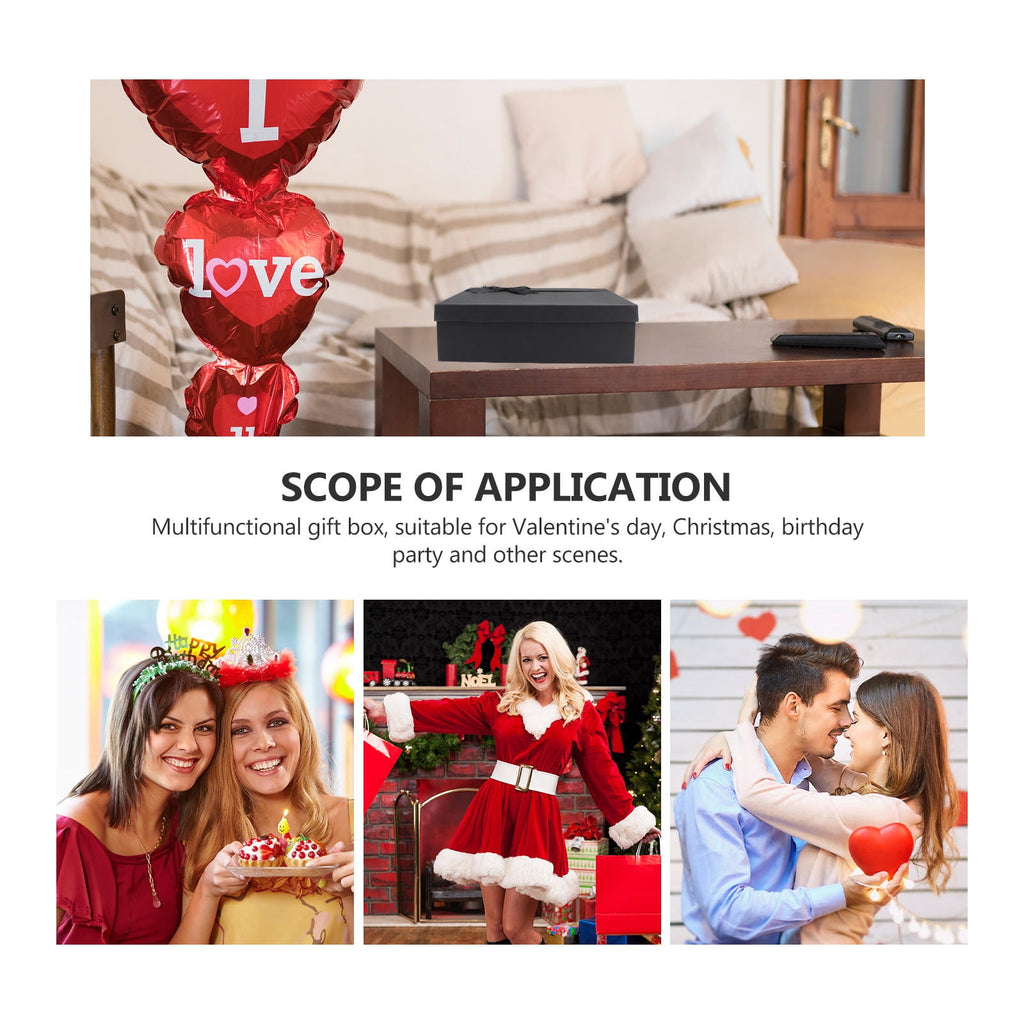 Masteelf Black Gift Box for Wrapping Presents Made of Durable Paper Ideal for Valentine's Day Christmas and More 1 Pc