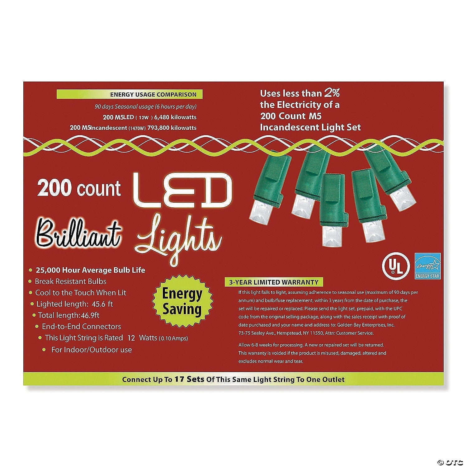 Morris Costumes MA953 Holiday Lights 200l M5 Mu