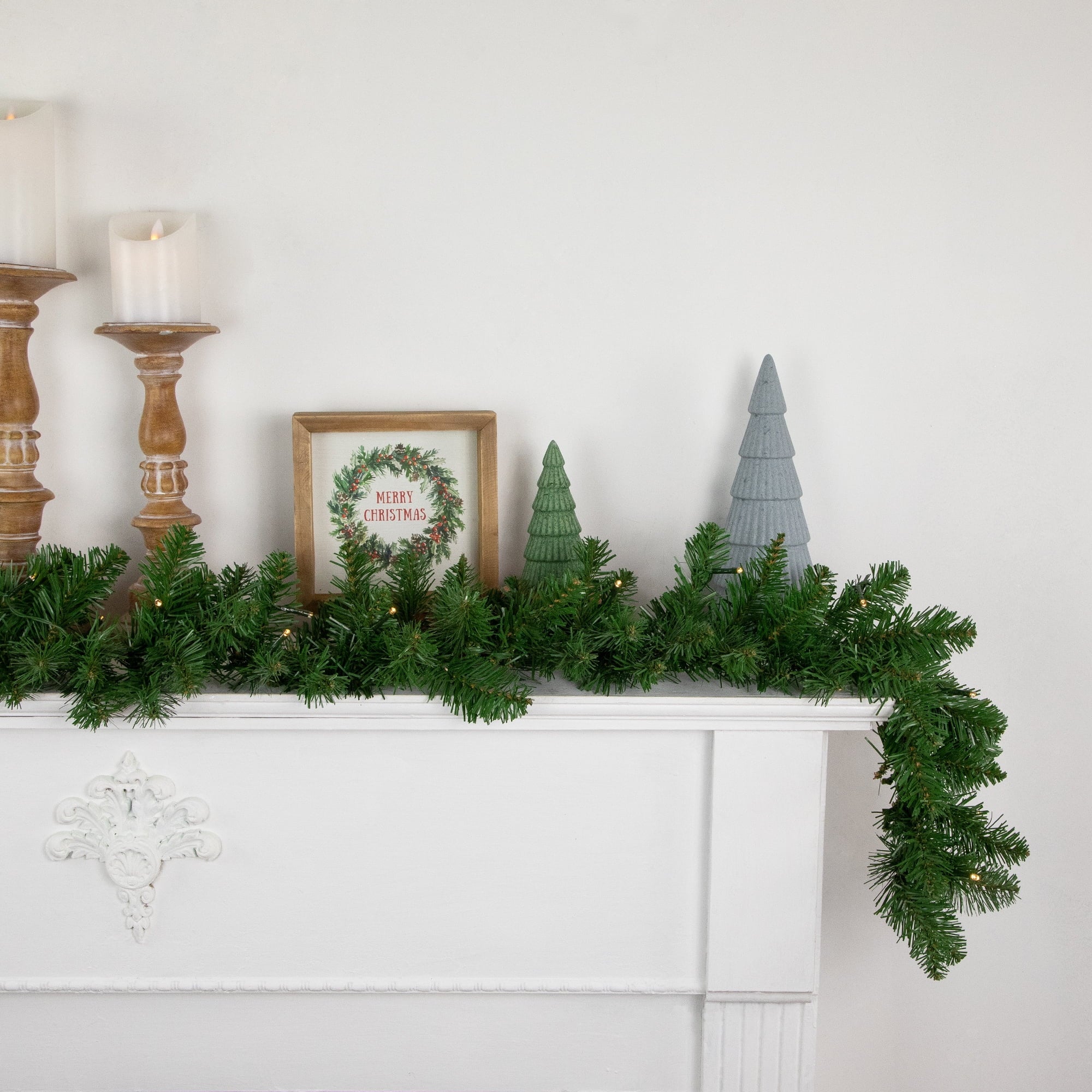 Northlight 9' x 10" B/O Pre-Lit Artificial Whitmire Pine Christmas Garland - Clear LED Lights