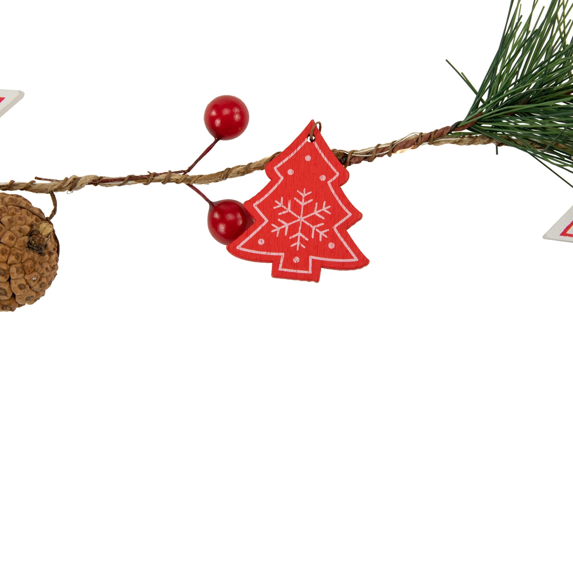 Northlight Pre-Lit Battery Operated Stars and Trees Christmas Garland - 6' - Warm White