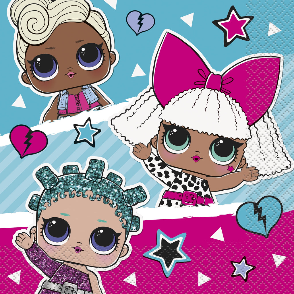 Unique LOL Birthday Party Kit, Supplies for 16 Guests, Includes Balloons, Plates, Napkins