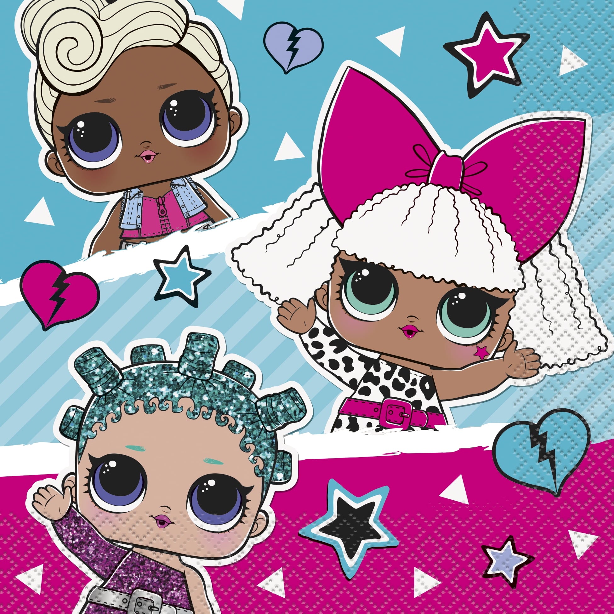 Unique LOL Birthday Party Kit, Supplies for 16 Guests, Includes Balloons, Plates, Napkins