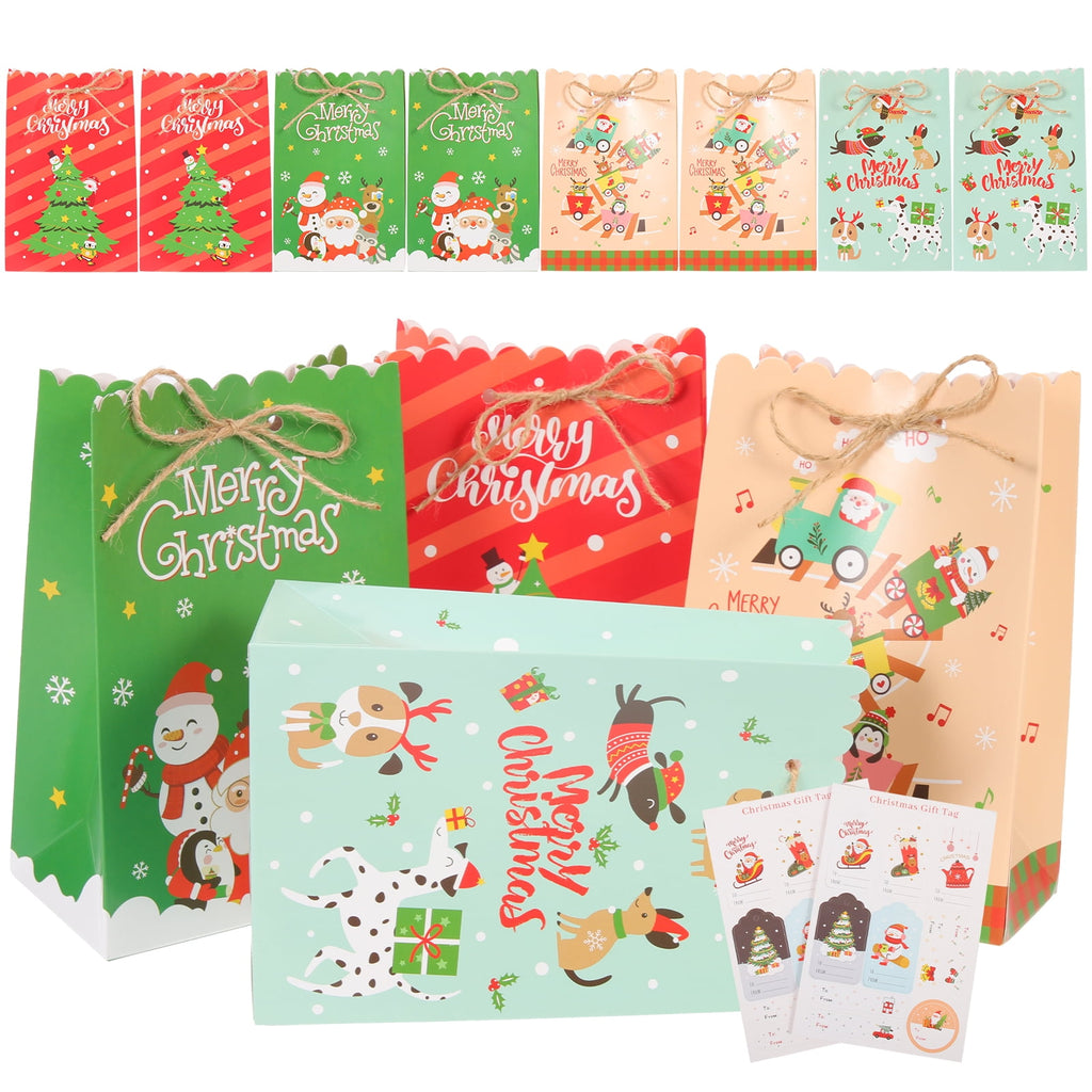 EXHUMKY Multi Color 5 Sets BERTDOMD Christmas Treat Bags Rectangular Wrapping Paper Storage Pouches Party Supplies