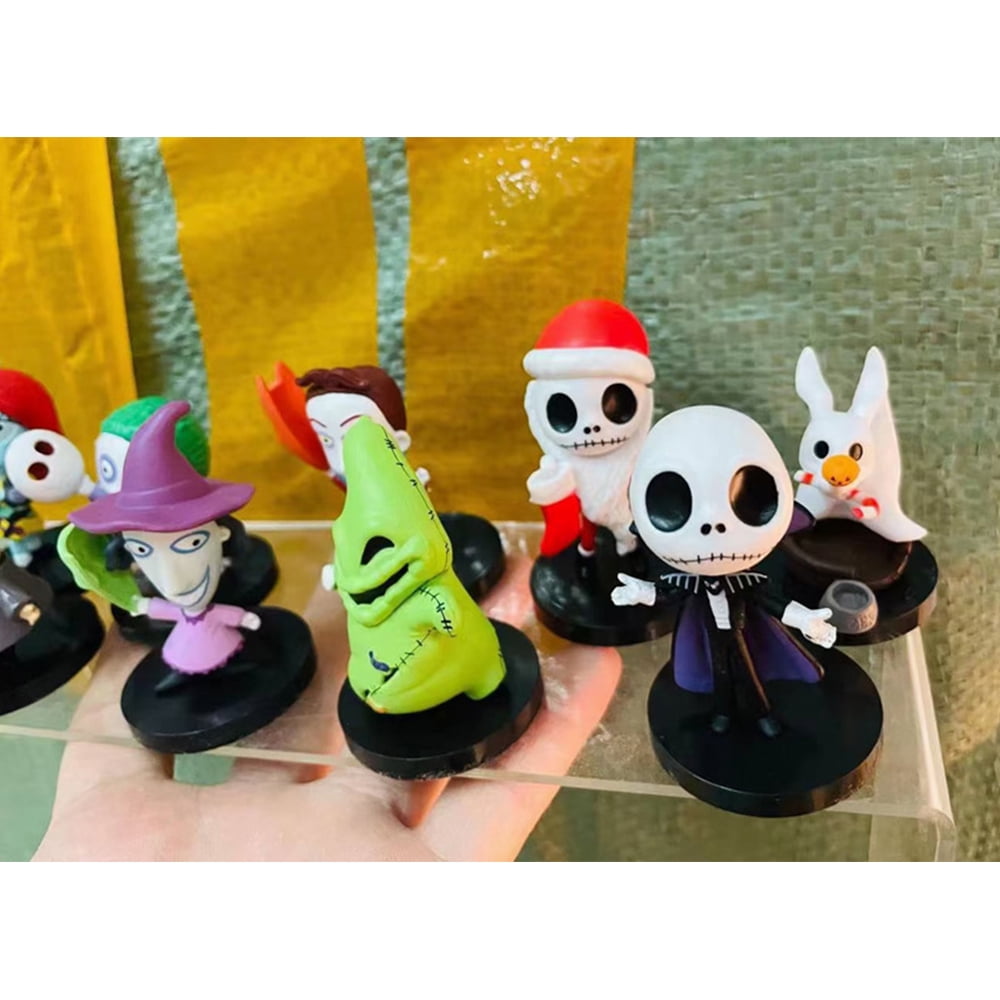 Nightmare Before Christmas Halloween Ornaments Jack Skeleton Birthday Cake Topper Set Featuring 2.75" Figure Set | Set of 10