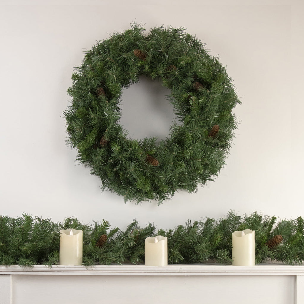 Northlight Black River Pine with Pine Cones Artificial Christmas Garland - 9' x 12" - Unlit
