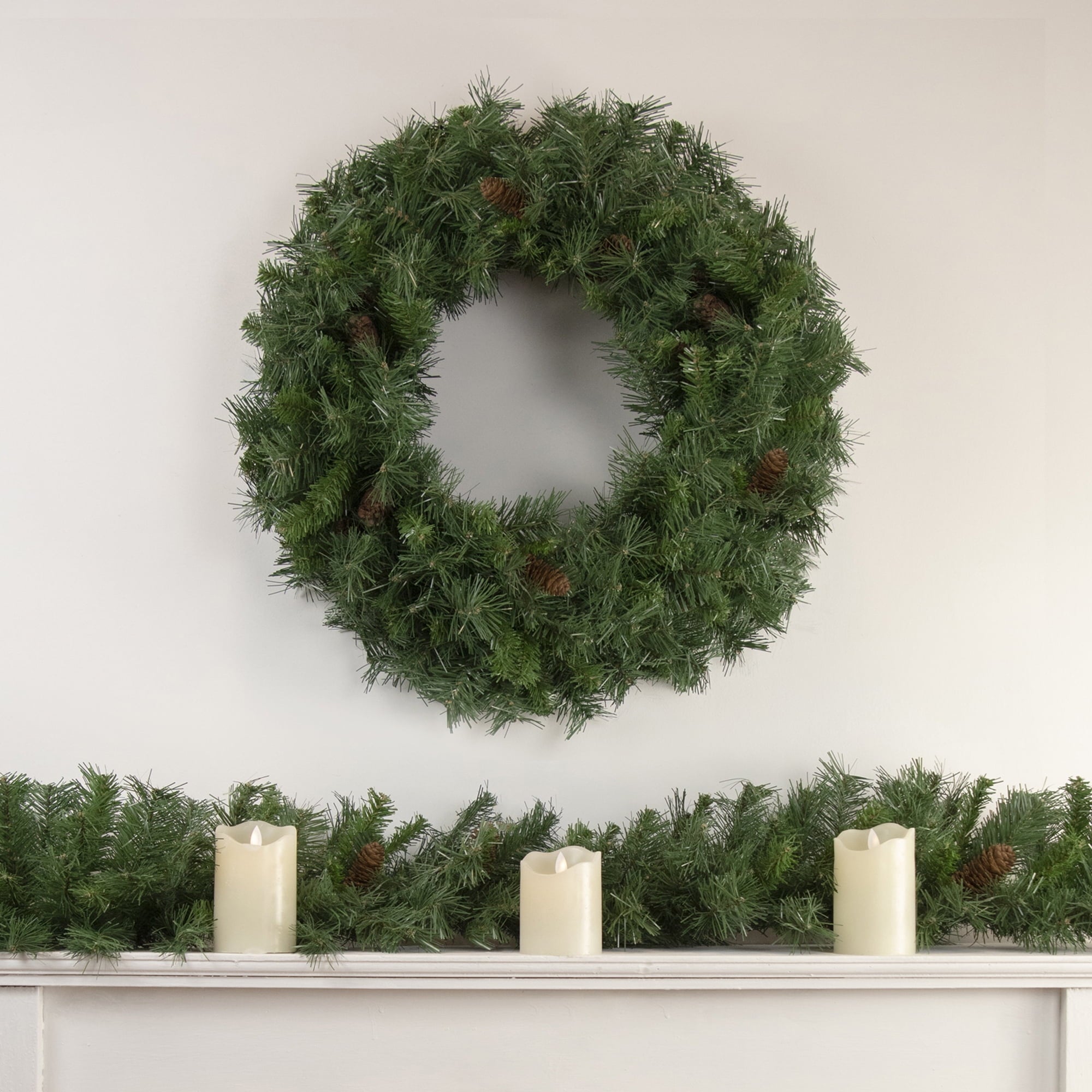Northlight Black River Pine with Pine Cones Artificial Christmas Garland - 9' x 12" - Unlit