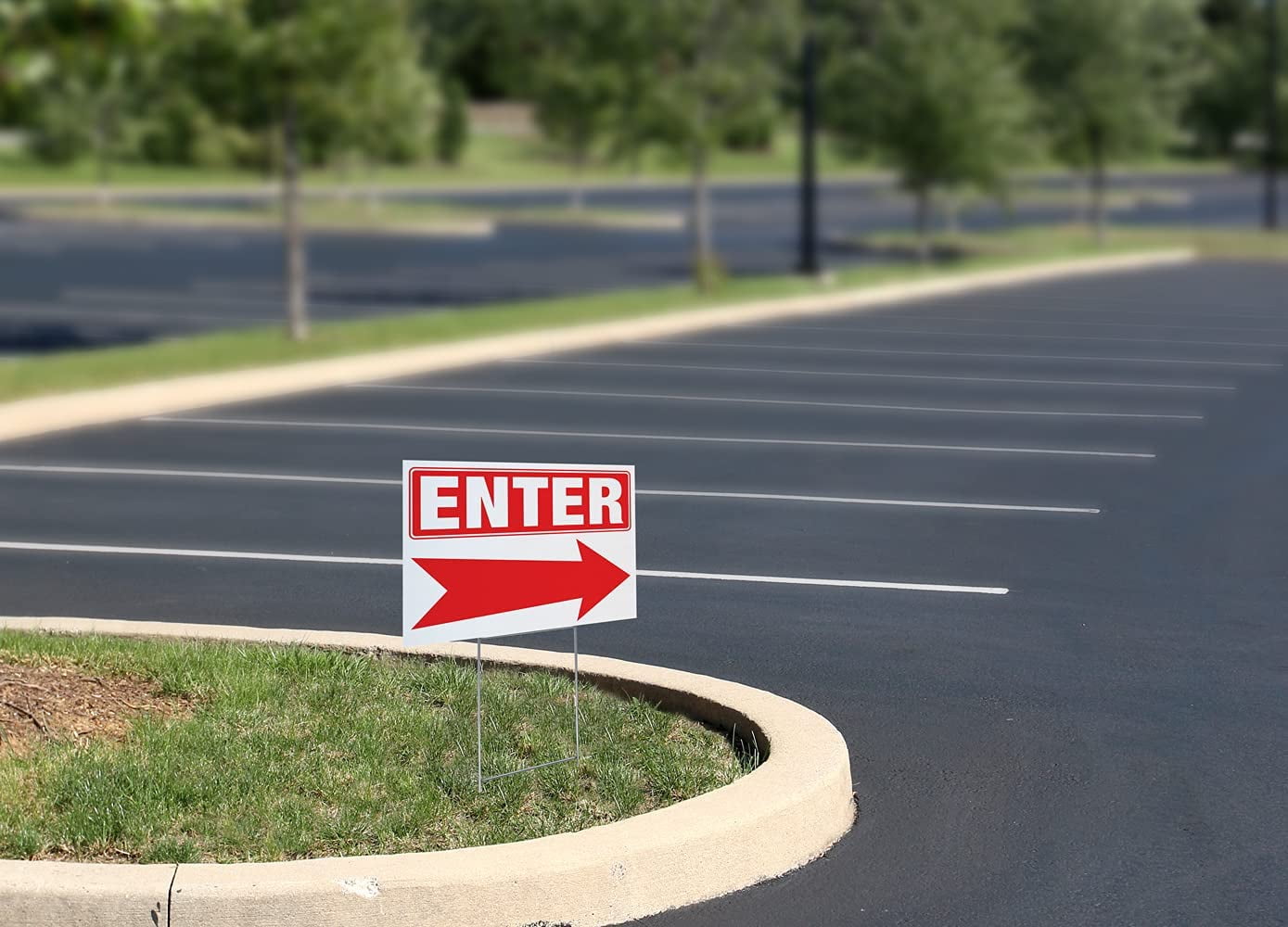 Enter/Exit Arrow Yard Sign Complete Kit Includes Sturdy Sign Stake - Durable Outdoor Double Sided 18x24 Arrow Sign with Extra Tall 10x30 Stake (Mixed Pack, Exit/Enter)
