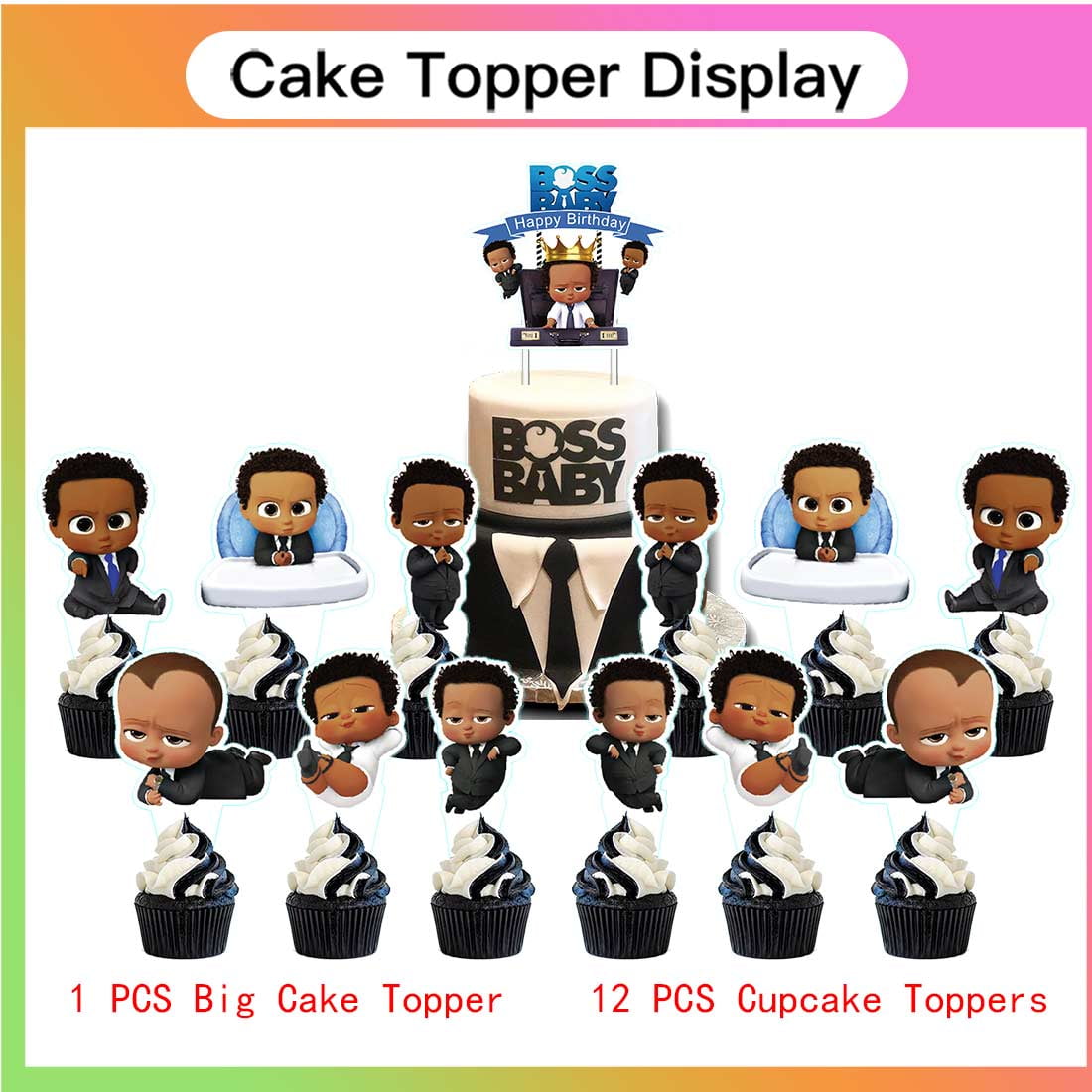 Boss Baby Africa Boy Party Supplies Decor Tableware Backdrop Banner Cake Topper Balloons Birthday Decorations