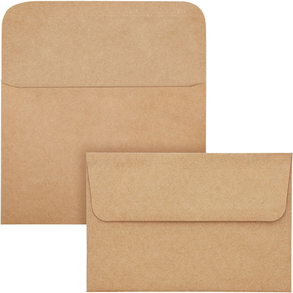 100 Pack Blank Cards and Envelopes 4x6, Bulk Kraft Paper Greeting Cards for DIY Card Making, Wedding, Birthday, All Occasions