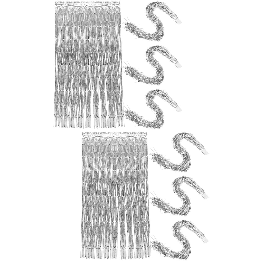 Masteelf 8 pcs  Foil Curtains Party Curtain Streamers Birthday Party Decoration Background Photo Props