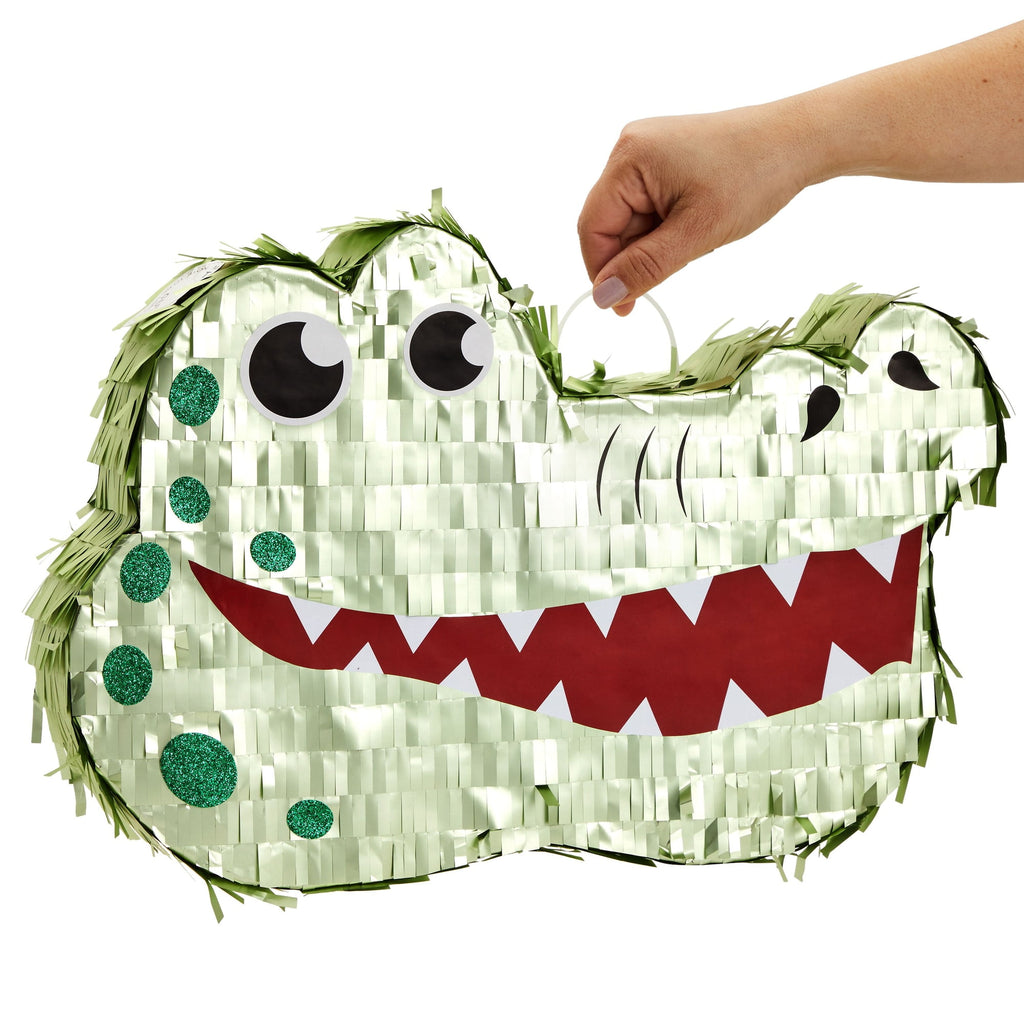 Alligator Pinata for Kids Safari Birthday Party Decorations, Baby Shower (Small, 16.5x11.5x3 In)