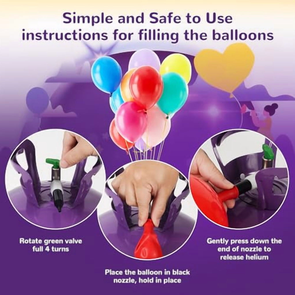 7L Helium Tank for Balloons at Home 2 Pack Helium Balloon Pump Kit with 30 Assorted Latex Balloons, White Curling Ribbon and Wholesalehome Balloon Tie Tool