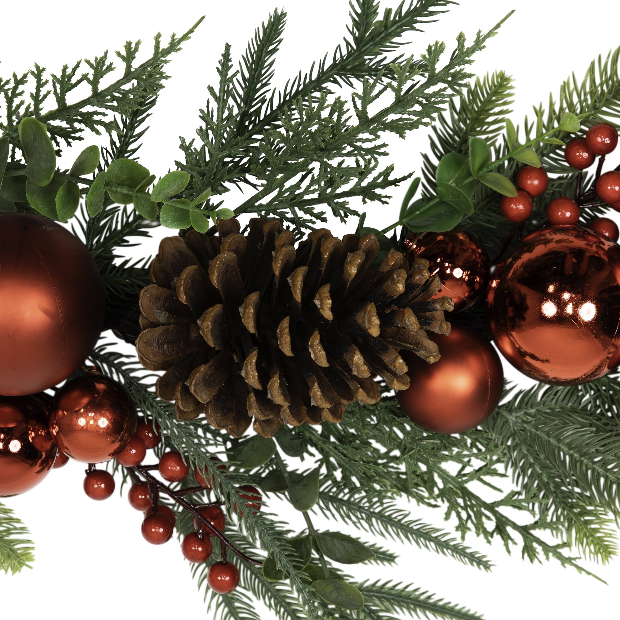 Northlight Mixed Foliage with Jingle Bells and Ornaments Artificial Christmas Garland - 6' x 8" -