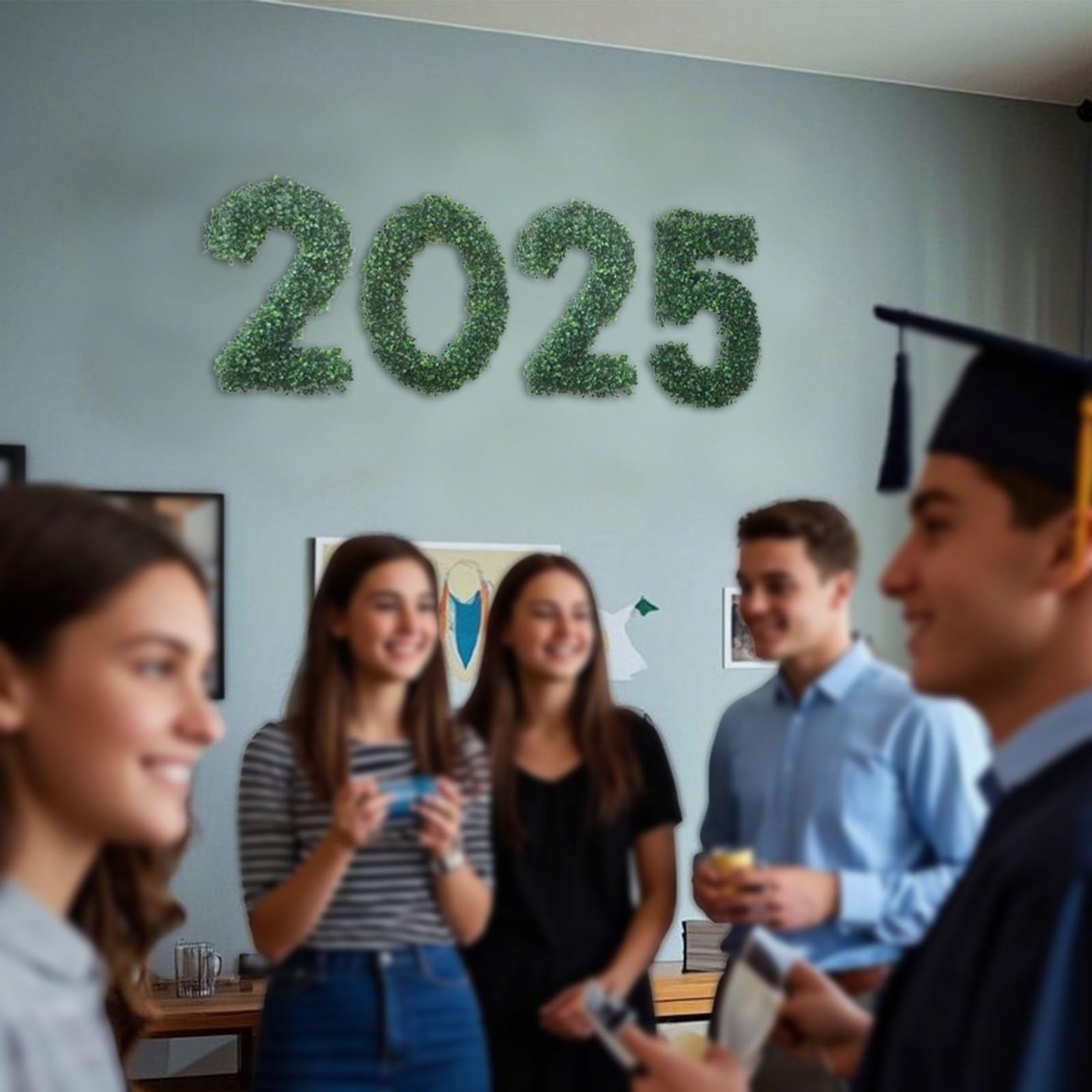 Foqnuq Classes Of 2025 Graduation Decor Hanging Welcome Sign Botanical Design for Outdoor Indoor Use Perfect for Parties and Photo Backdrops