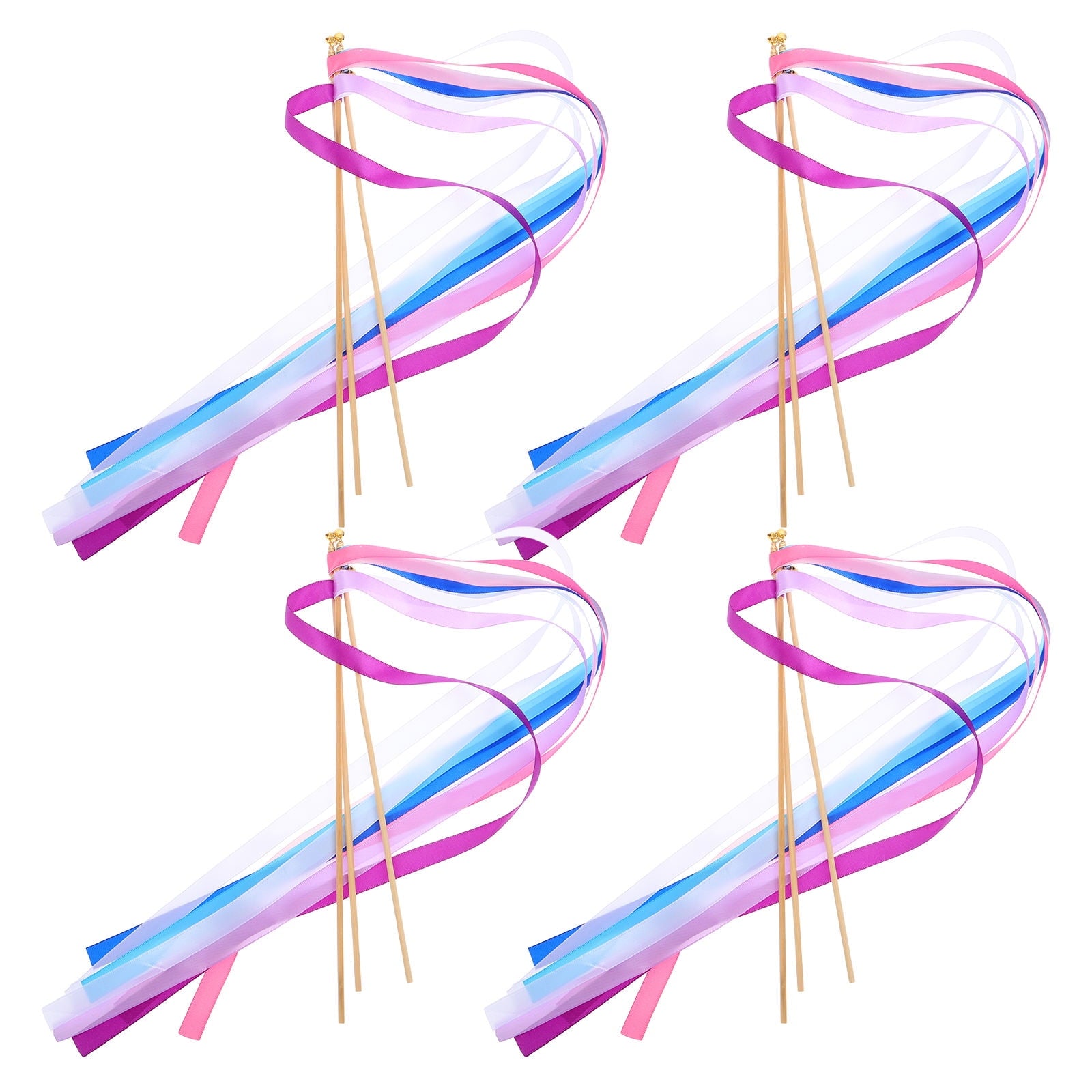 Raindrops Colorful Ribbon Streamers Wand for Wedding Party Decoration Assorted Colors 30pcs