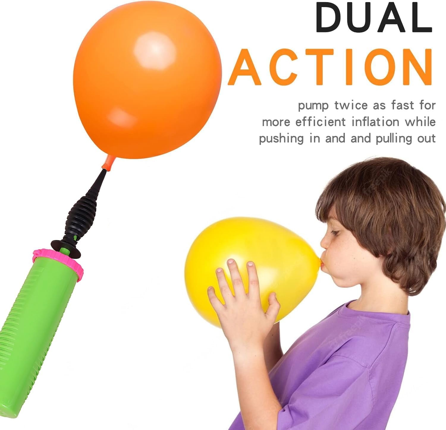 Balloon pump handheld two-way double-action air pump, suitable for balloons, yoga balls, swimming rings
