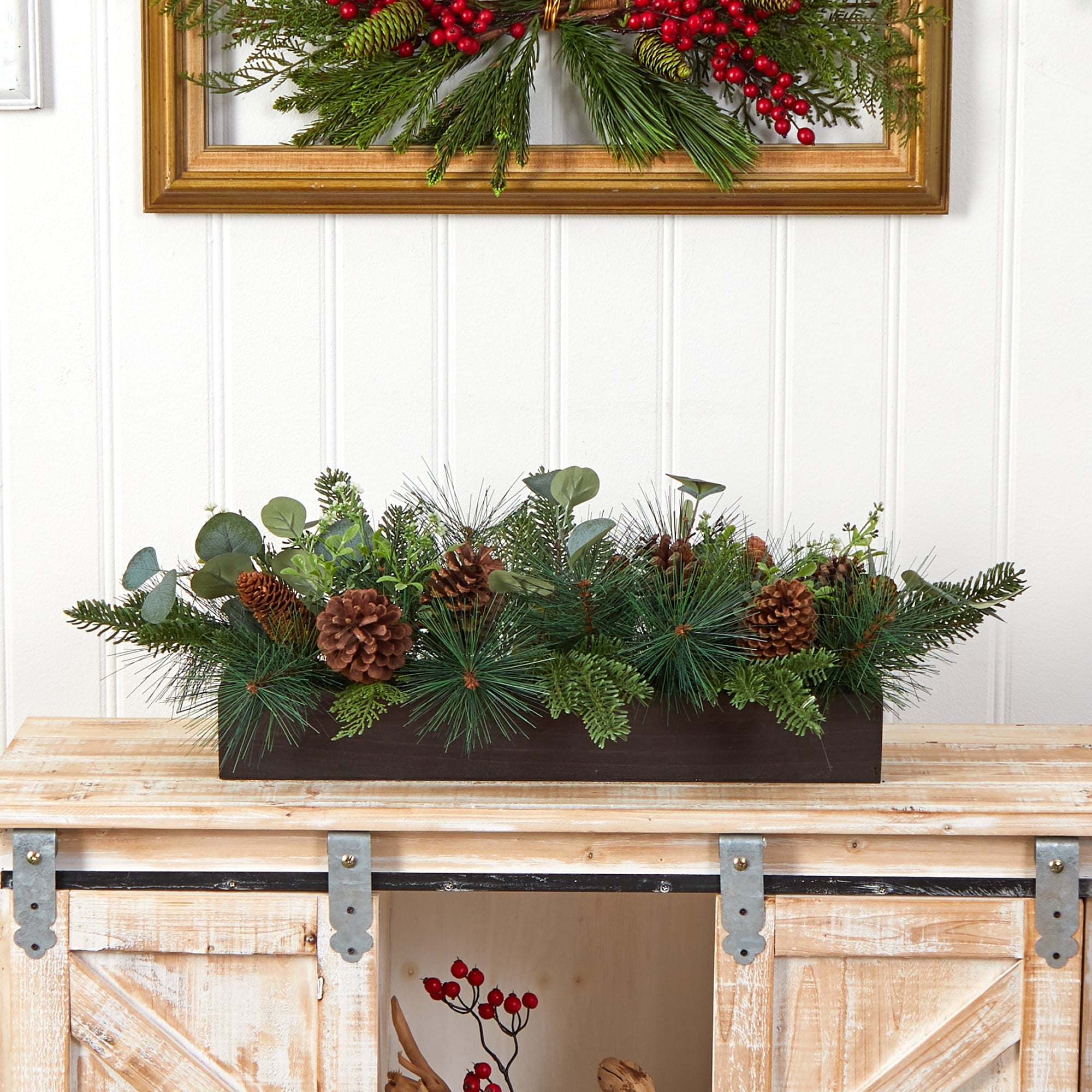 Nearly Natural Green Holidays, Christmas Christmas Centerpiece