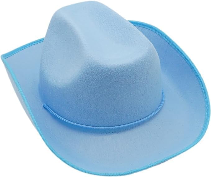 4E's Novelty Light Blue Cowboy Hat with Heart-Shaped Glasses – Western Party Accessories