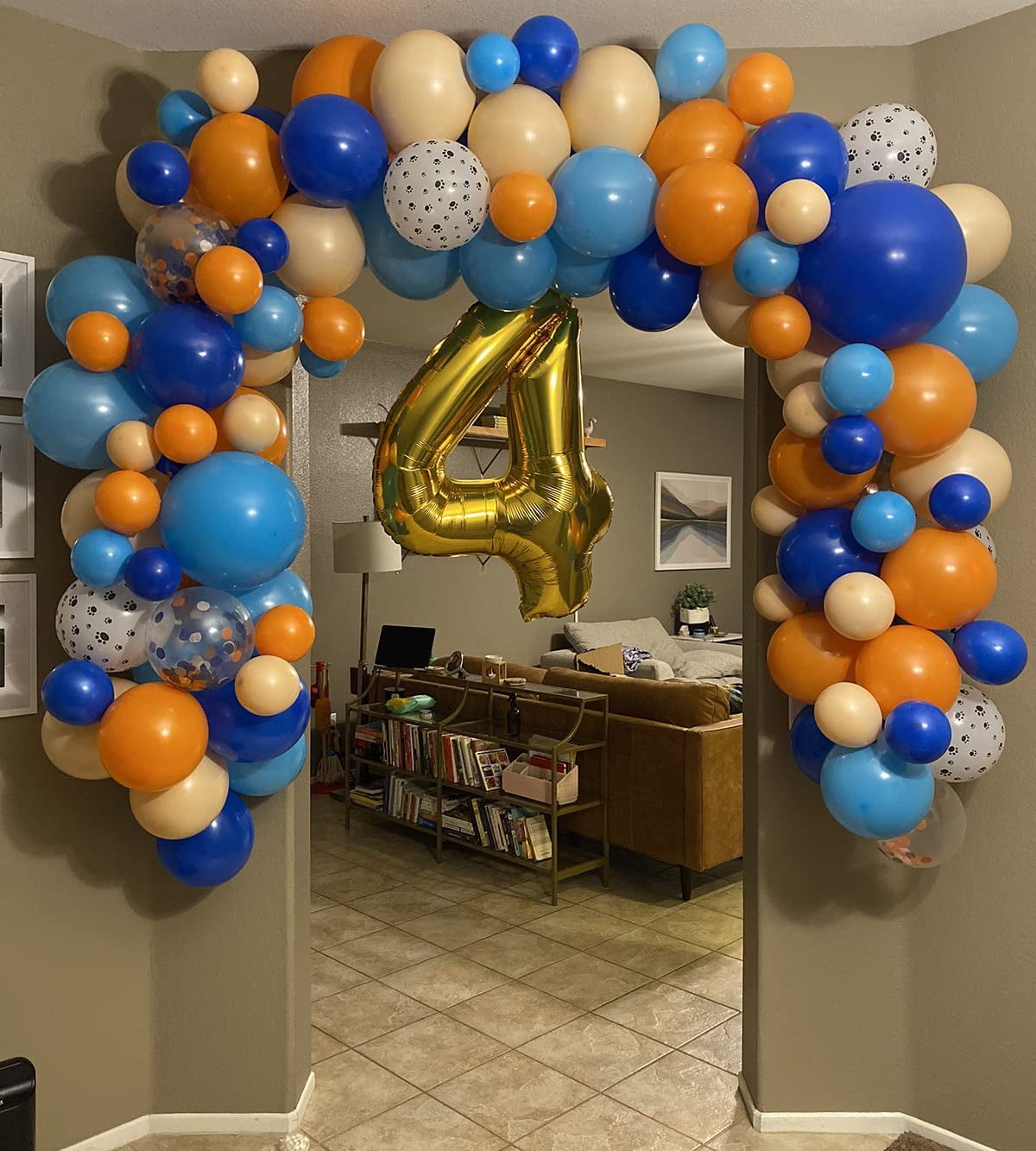 LLHFLY Latex Bluey Theme Garland Arch Kit Decoration Balloons, 115 Piece