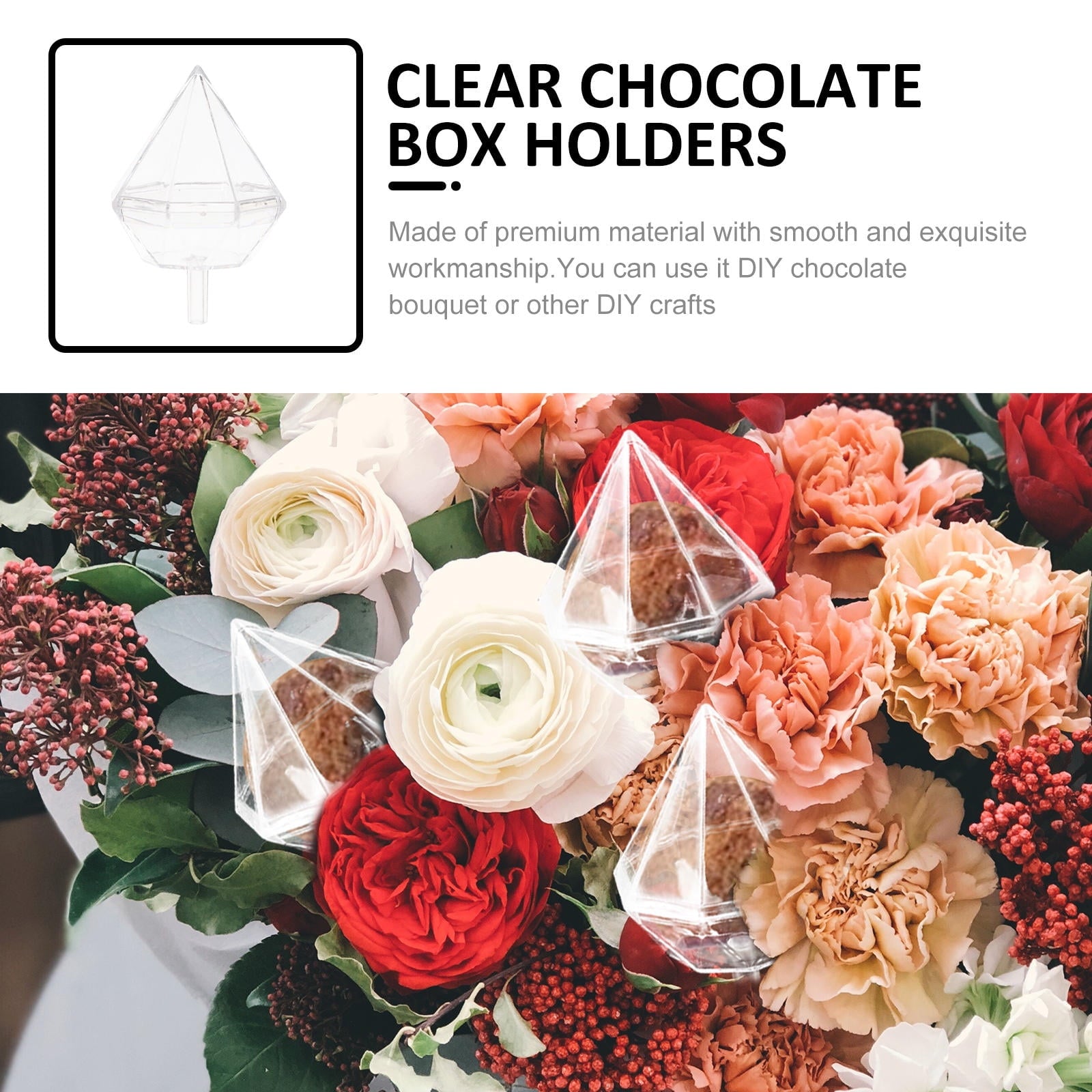YSNOOWE Chocolate Box Holder in Clear Plastic for Elegant Diy Crafts and Candy Wrappers Packaging 80Set