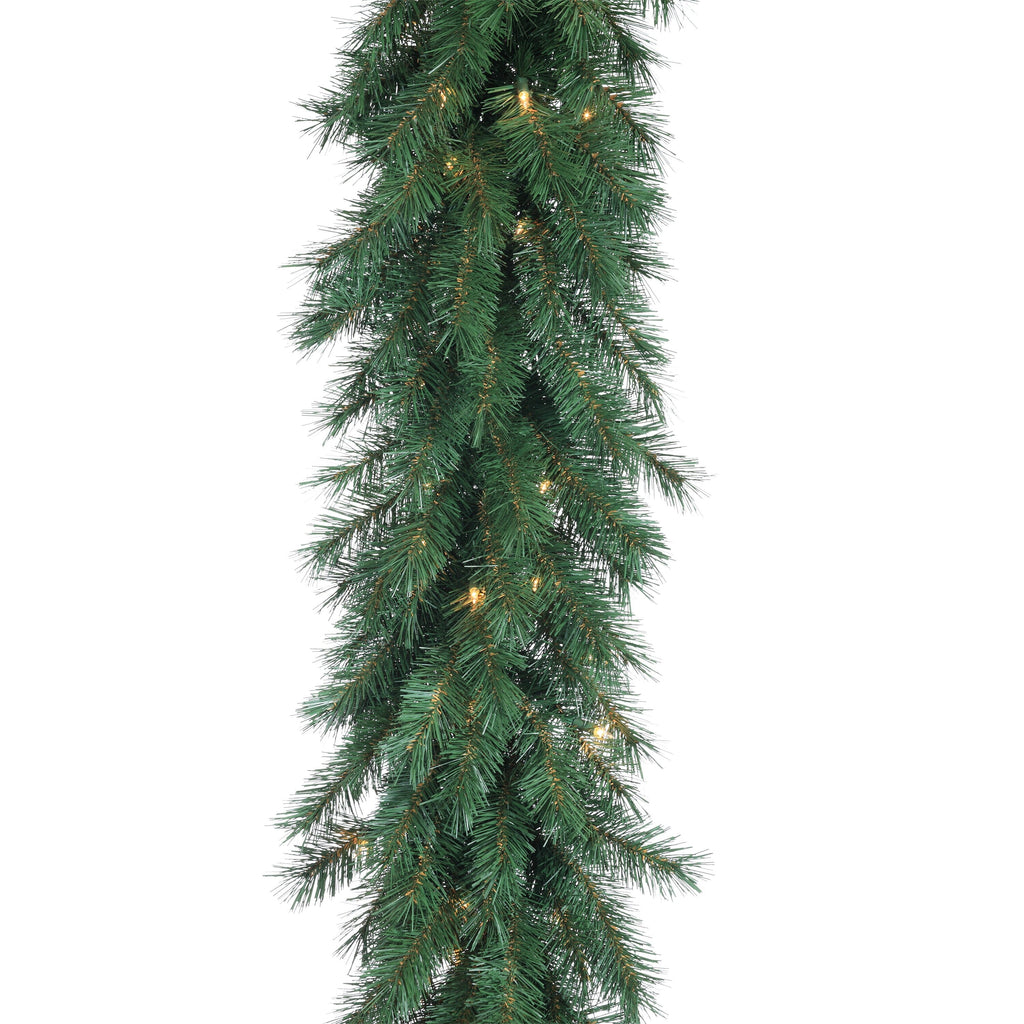 Sterling  9 ft. Pre Lit Aspen Spruce Garland with 100 UL Clear LED Lights