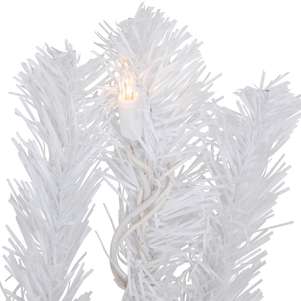 Northlight 9' x 8" Prelit Snow White Artificial Christmas Garland - Clear Lights