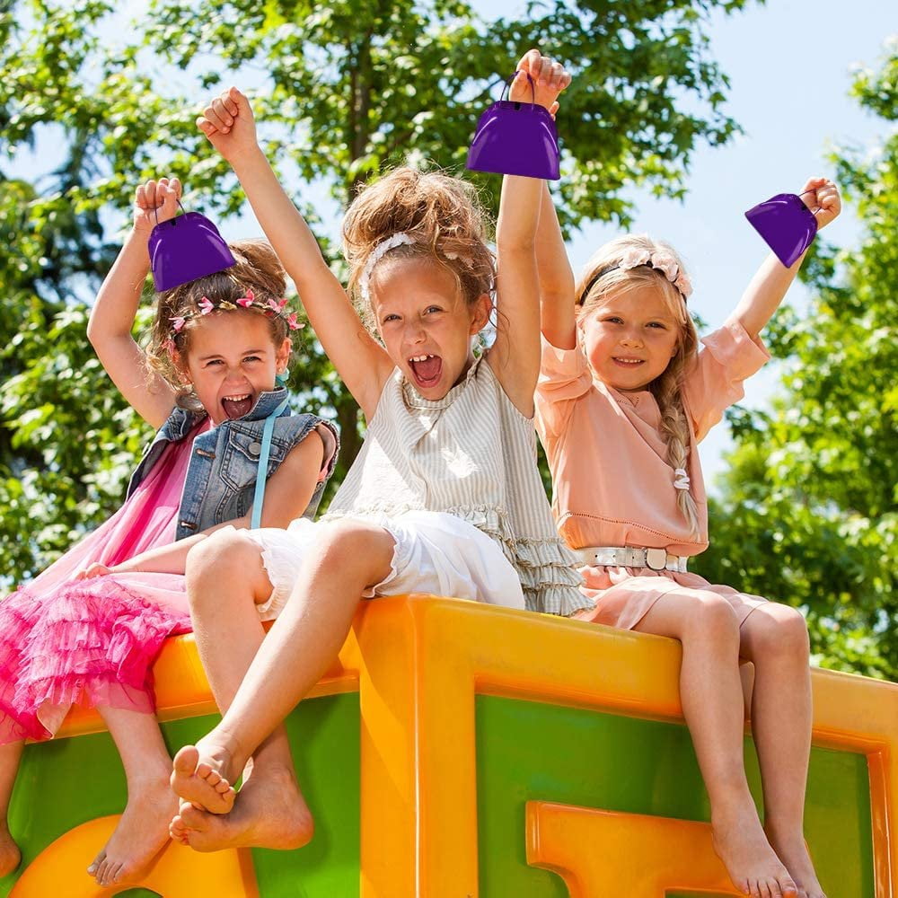 ArtCreativity 3" Purple Metal Cowbell Noisemakers - pack of 12 - Loud Sports & Party Noise Makers