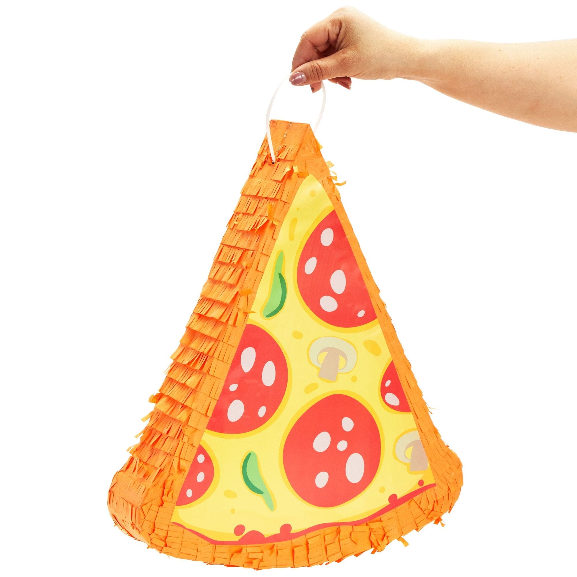 Pizza Pinata - Food Themed Birthday Party Decorations, Table Centerpiece (Small, 16.5 x 13.5 x 3 in), For Ages 3+