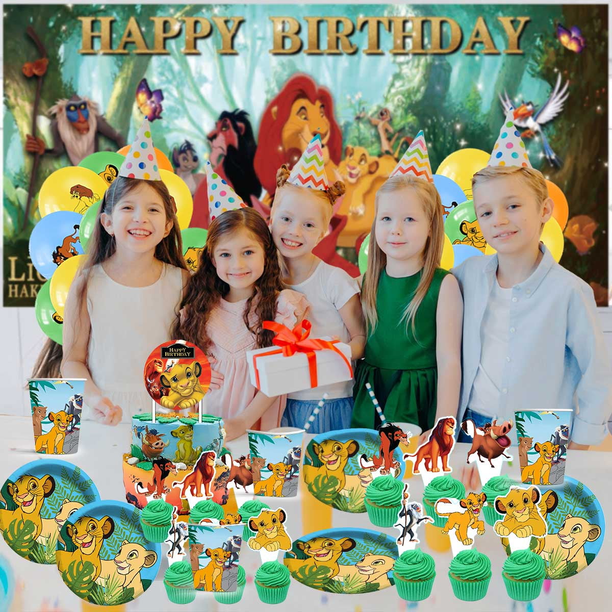Lion King Birthday Party Supplies Balloons Plates Decoration Cake Topper Decor Tableware Banner Backdrop