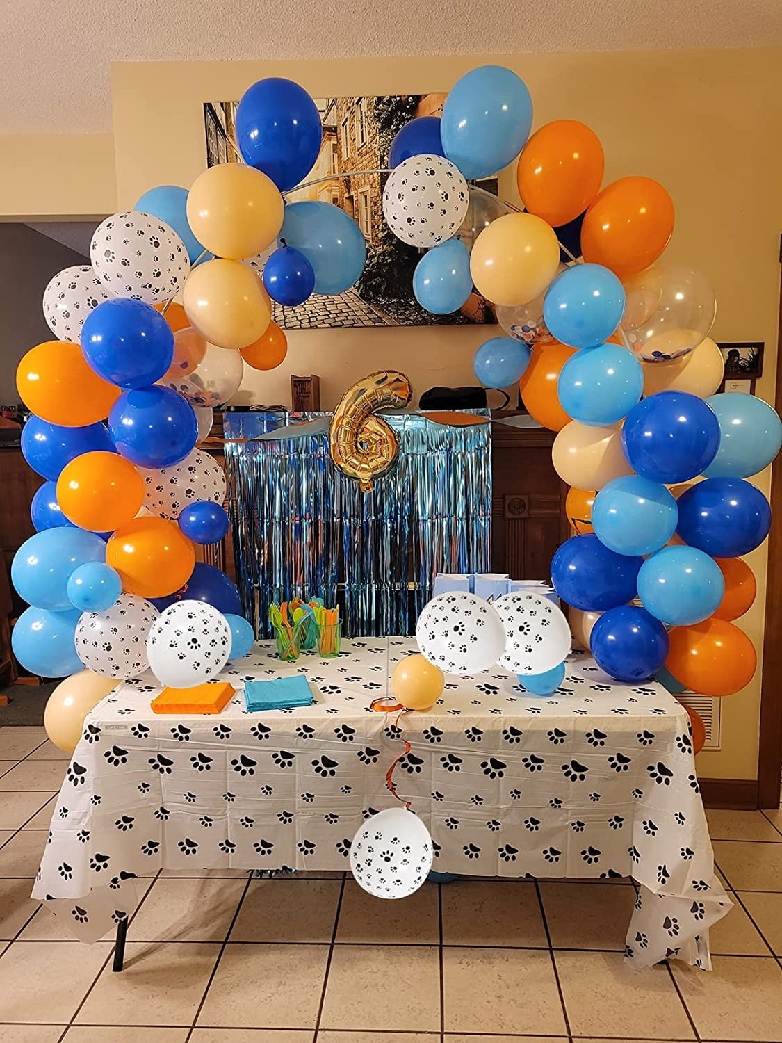 LLHFLY Latex Bluey Theme Garland Arch Kit Decoration Balloons, 115 Piece