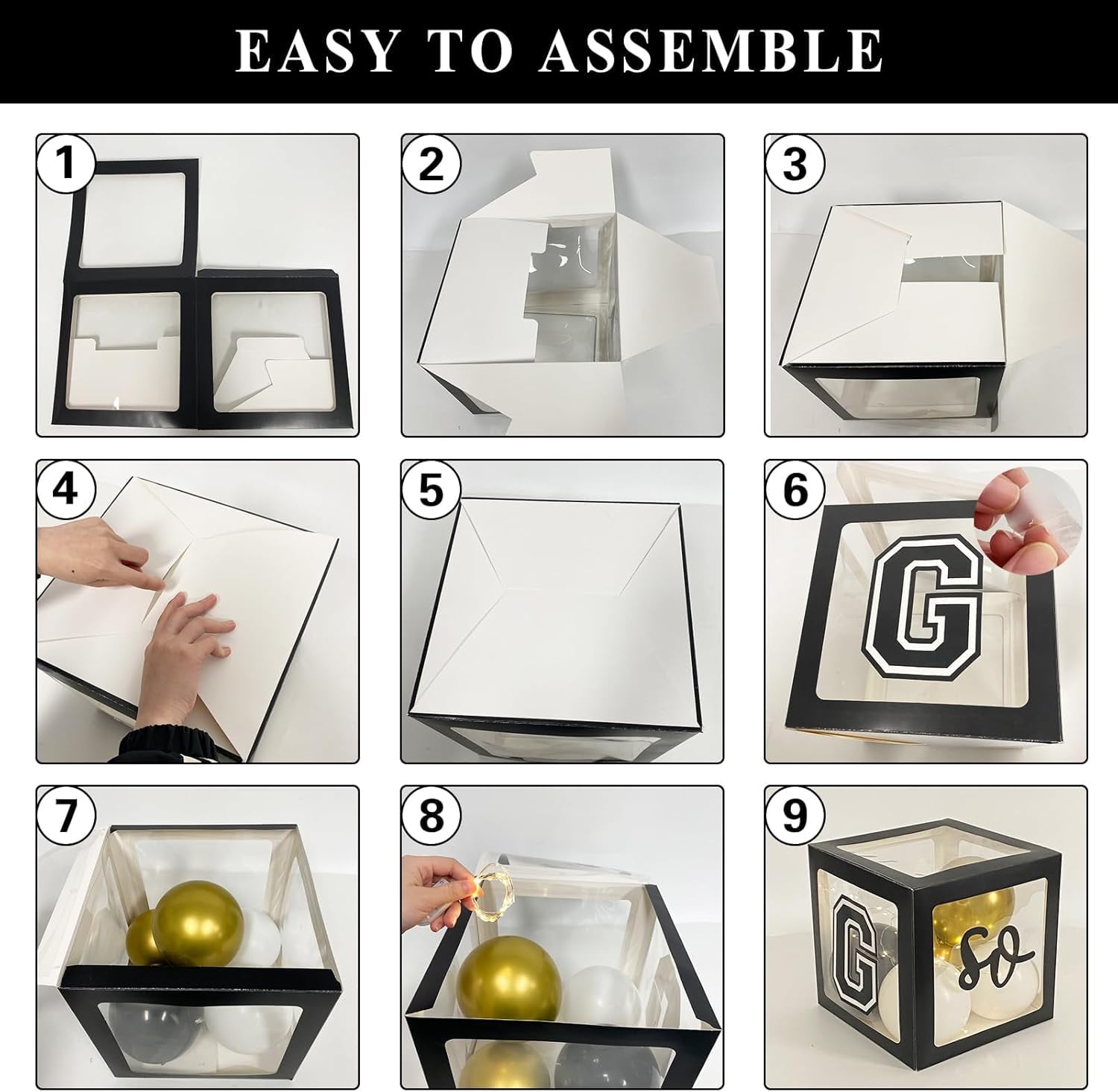 Graduation Decorations 2025, Set of 4 Red Graduation Balloon Boxes with 139pcs Balloon Arch Garland Kit & 4 Light Strings - So Proud of You 2025 Graduation Decorations for Any Grades