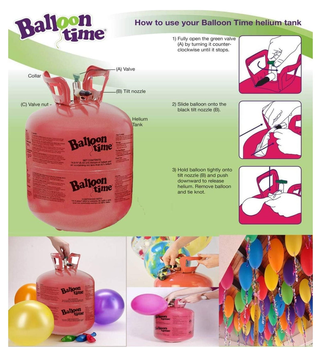 Helium for Balloons At Home, 14.9 Cu Ft Helium Balloon Pump Kit with 50 Assorted Latex Balloons, White Curling Ribbon and Balloon Tie Tool - Plus Drawstring Backpack Bag