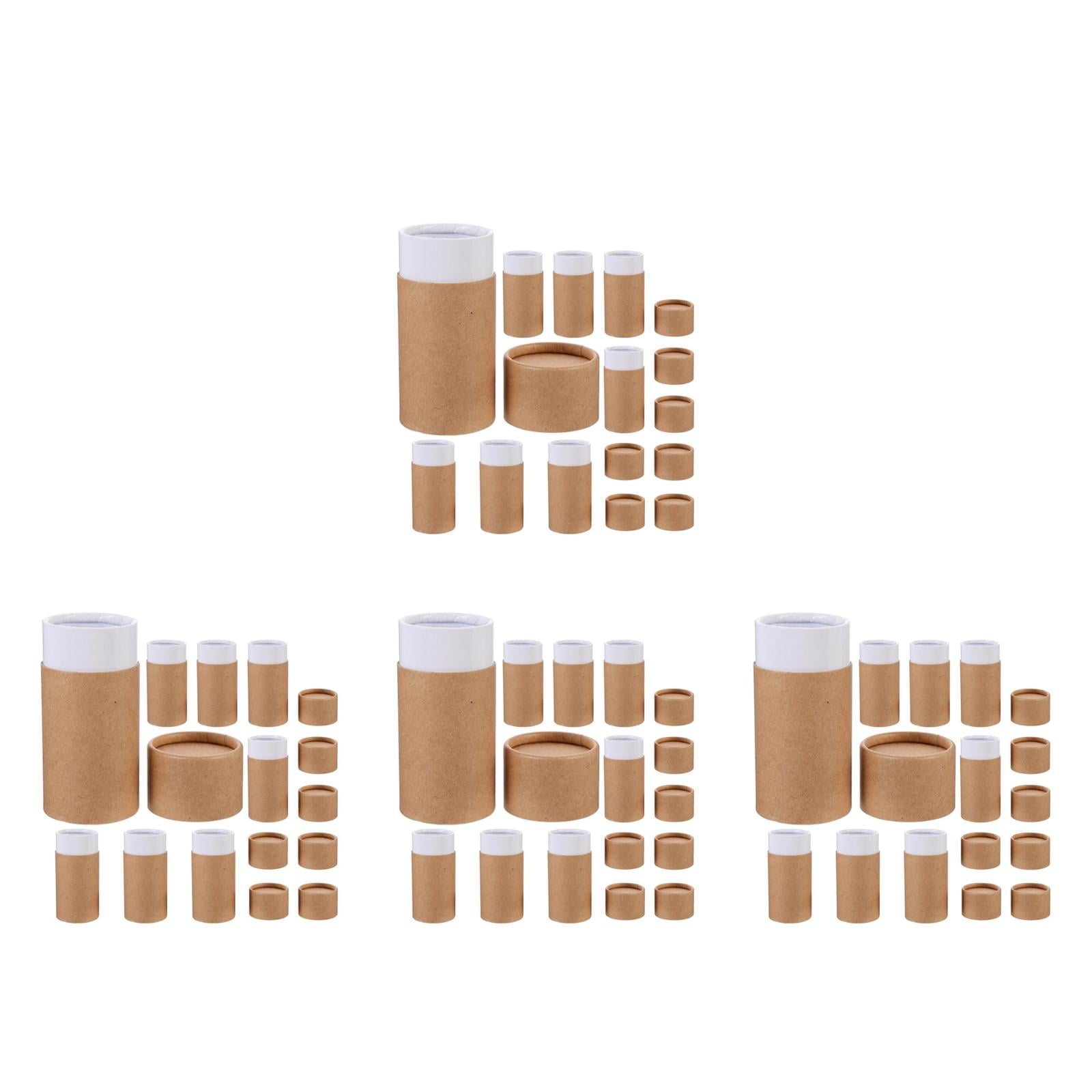 Raindrops 32 pcs  Essential Oil Wrapping Box 50ml Kraft Paper Storage Box Small Paper Tube with Lids Cardboard Tubes Round Tube Box for Craft Perfume Bottles