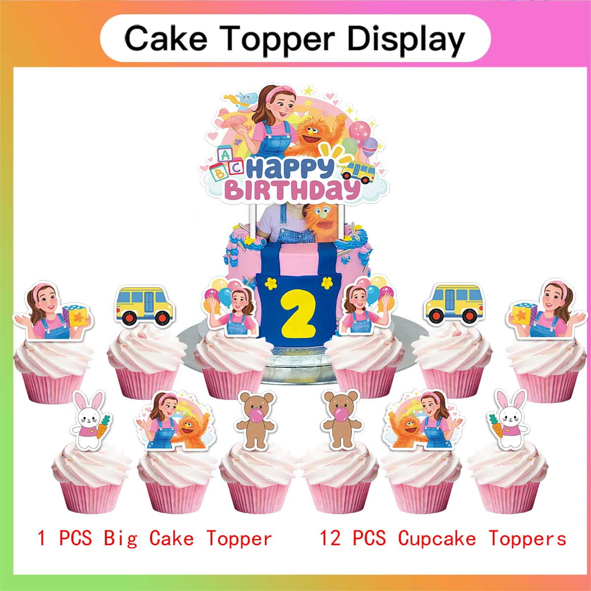 Ms Rachel Party Supplies Birthday Balloons Plates Decoration Cake Topper Decor Tableware Banner Backdrop