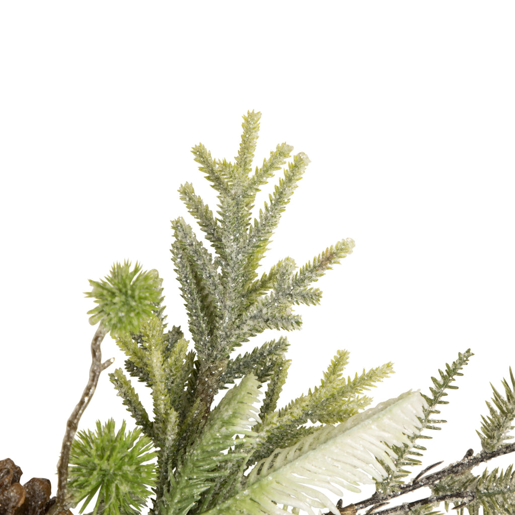 Northlight Artificial Christmas Garland with Frosted Foliage and Pinecones - 5' x 8" - Unlit
