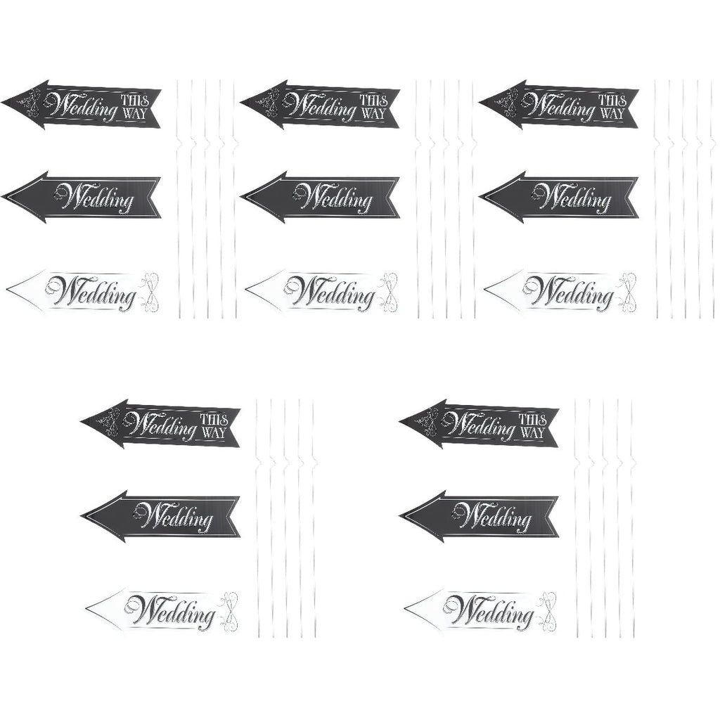 Worgeous 5 Sets  Wedding Directional Signs Wedding Signs for Ceremony and Reception