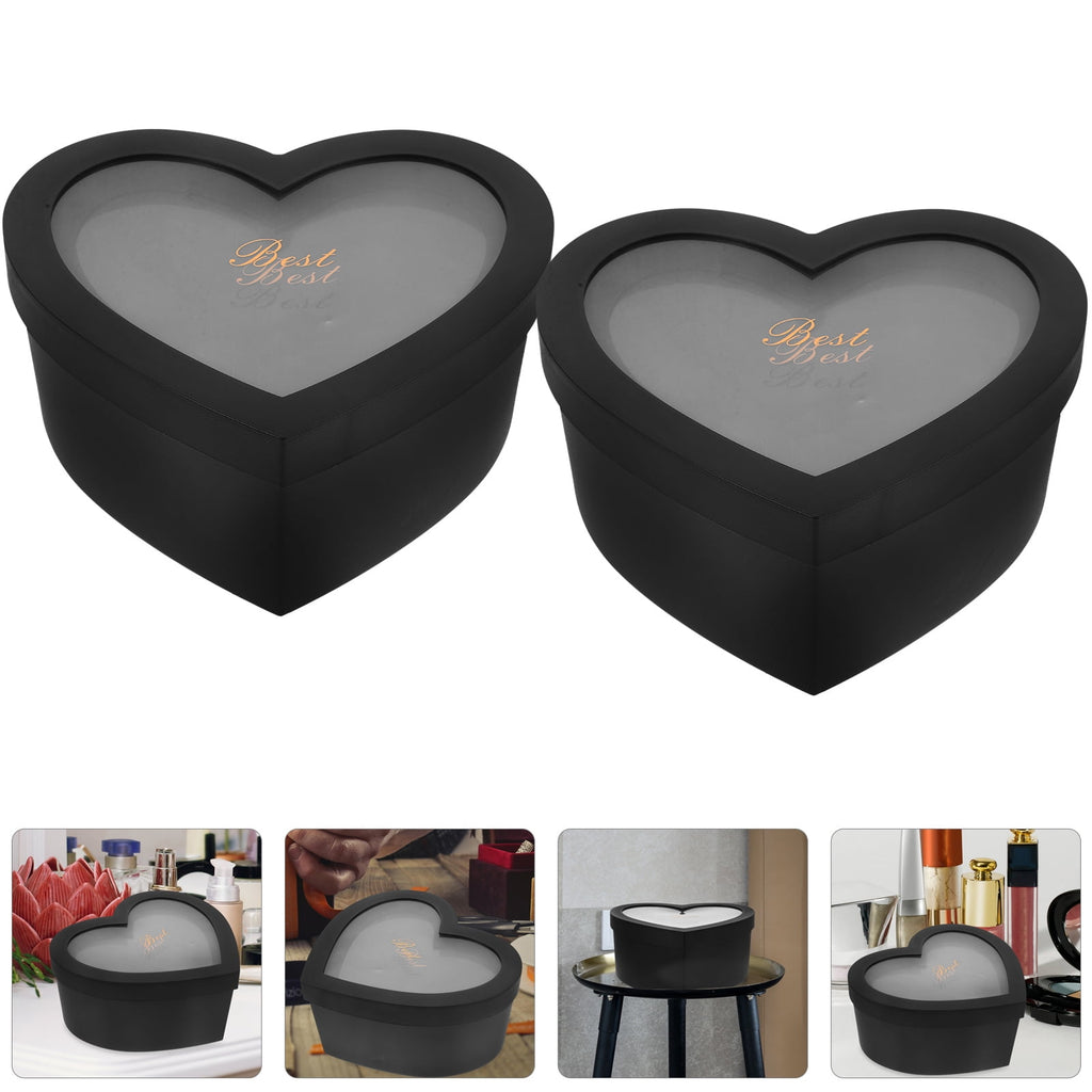 2pcs Heart Flower Wrapping Box Soap Flower Storage Box Flower Arrangement Container