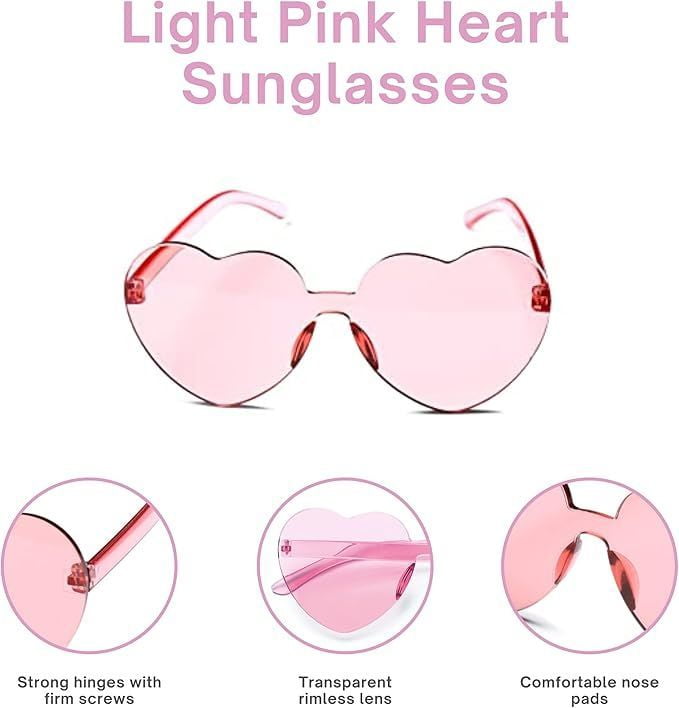 4E's Novelty Cowgirl Hat with Pink Feather Boa & Heart Shaped Sunglasses, Cowboy Hat Costume for Women & Girls